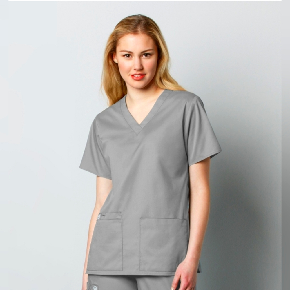 Wonderwink WonderWork Women's scrub top. SIZE Small.  Gray. STYLE 101A. (A19)